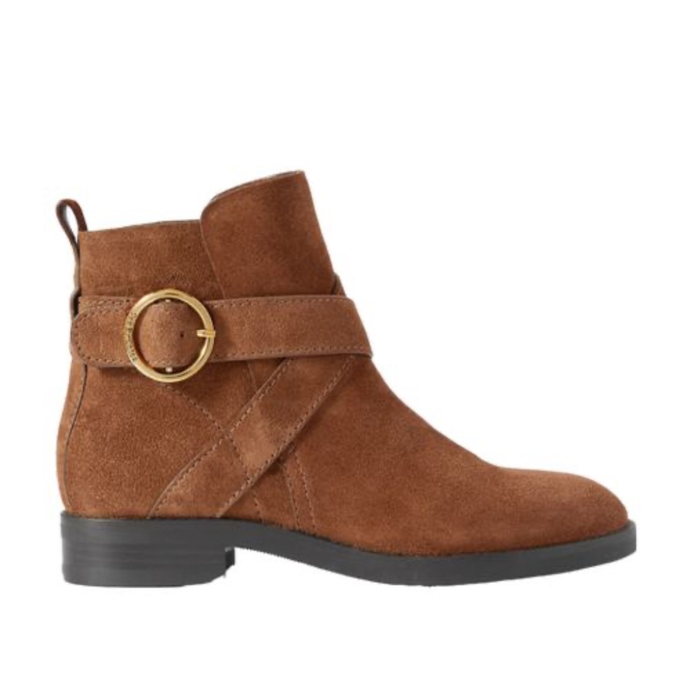 See by Chloe Lyna Suede Buckle Bootie